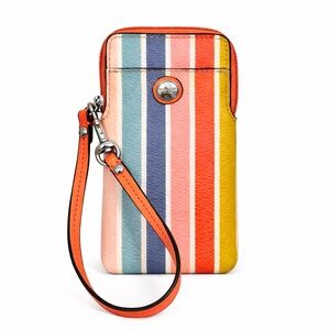 COACH Peyton Multistripe Wristlet (Style #F51319)